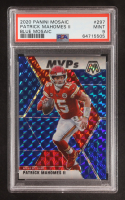 Patrick Mahomes II 2020 Panini Mosaic Mosaic Blue #297 MVP #2/99 (PSA 9) at PristineAuction.com