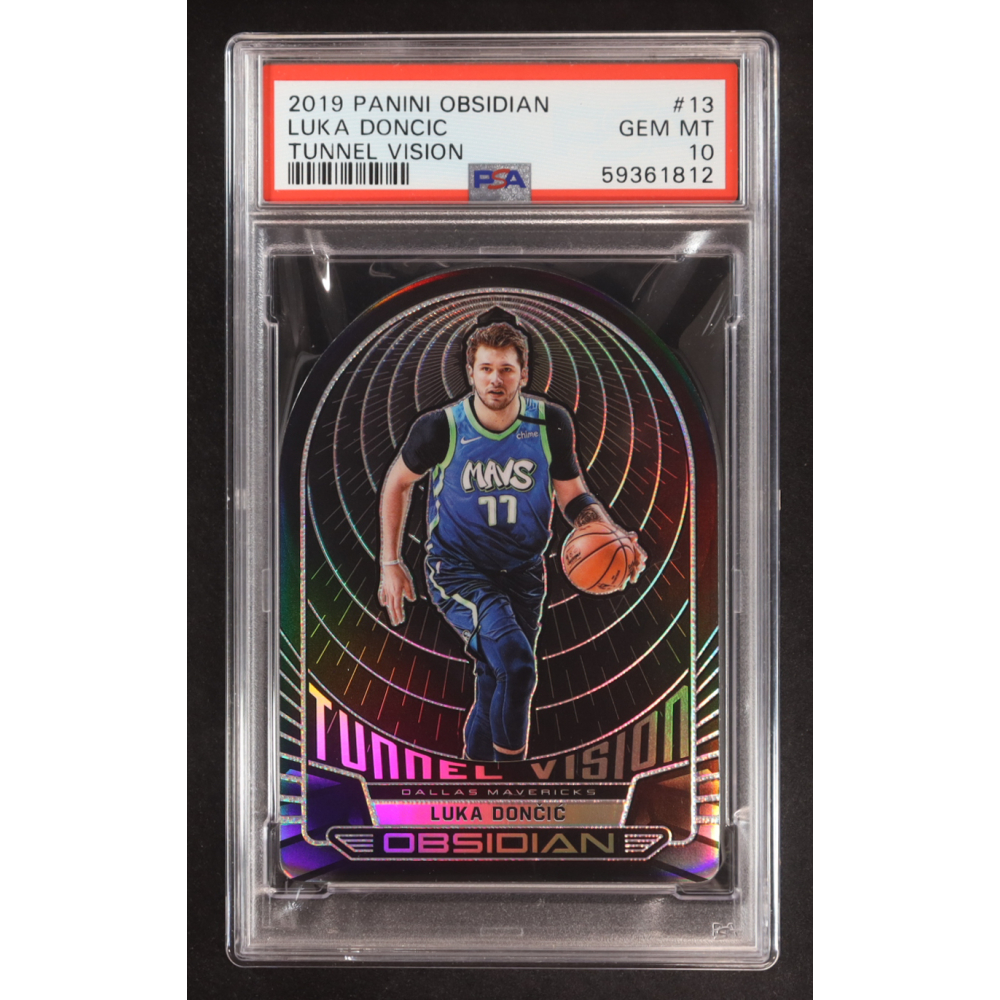 Luka Doncic 2019-20 Panini Obsidian Tunnel Vision #13 #64/99 (PSA 10) at PristineAuction.com