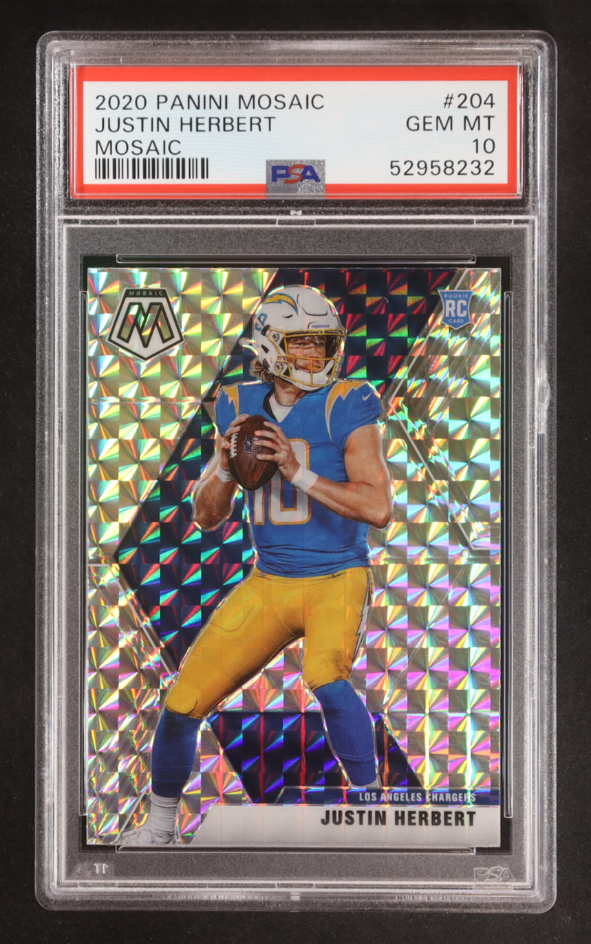 Justin Herbert 2020 Panini Mosaic Mosaic #204 RC (PSA 10) at PristineAuction.com Justin Herbert 2020 Panini Mosaic Mosaic #204 RC (PSA 10) at PristineAuction.com