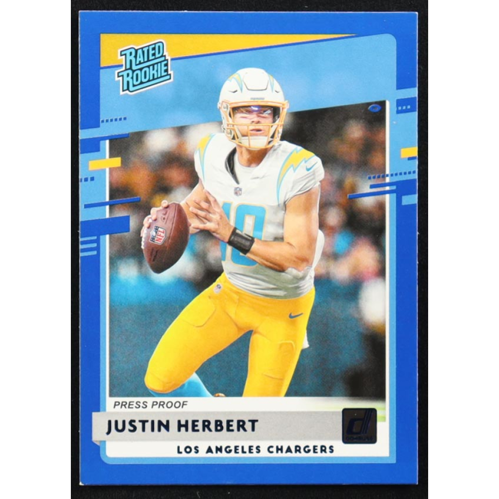 Justin Herbert 2020 Donruss Press Proof Blue #303 RR RC at PristineAuction.com