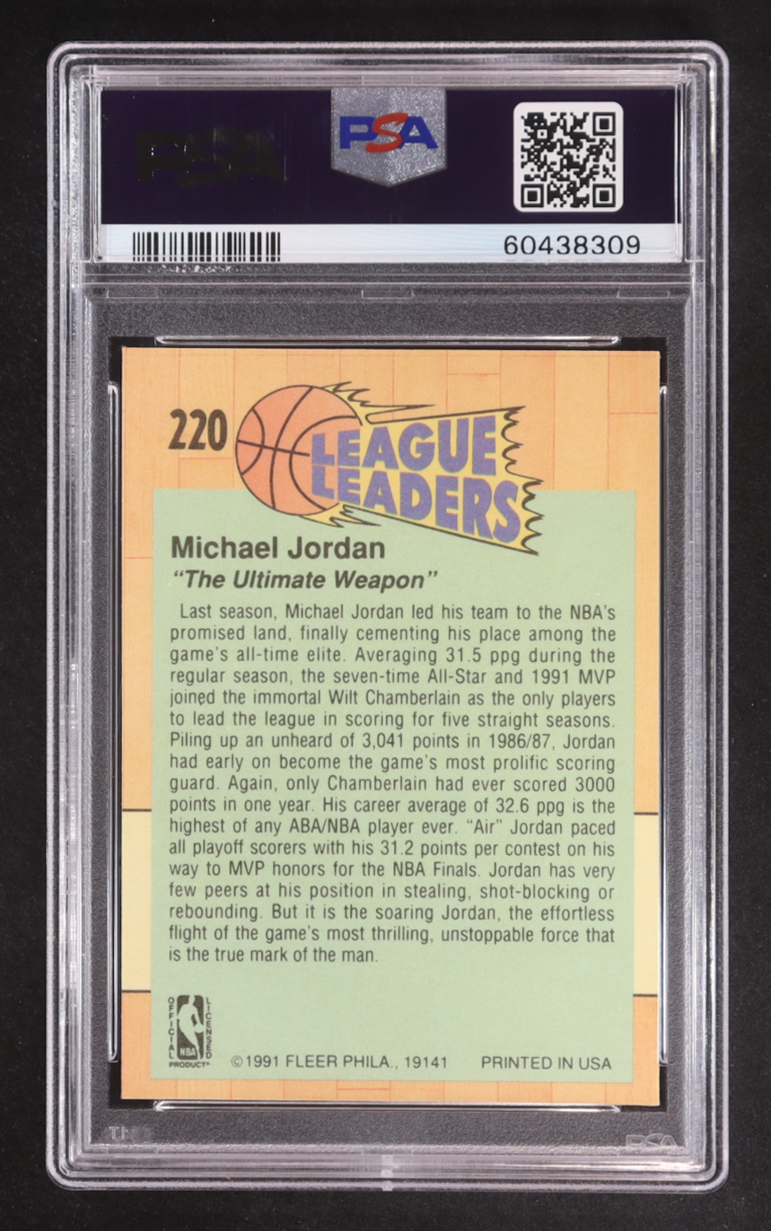 Michael Jordan 1991-92 Fleer #220 LL (PSA 9) at PristineAuction.com Michael Jordan 1991-92 Fleer #220 LL (PSA 9) at PristineAuction.com