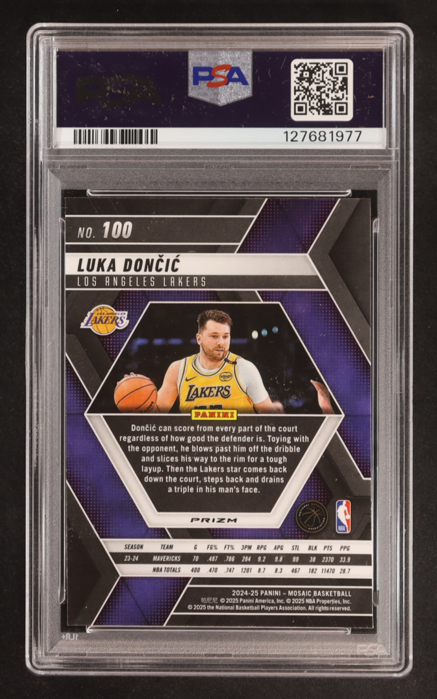 Luka Doncic 2024-25 Panini Mosaic Mosaic #100 (PSA 10) at PristineAuction.com Luka Doncic 2024-25 Panini Mosaic Mosaic #100 (PSA 10) at PristineAuction.com