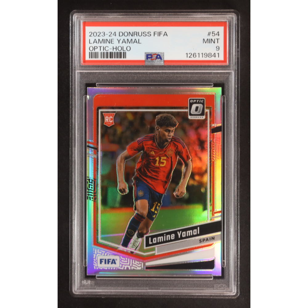 Lamine Yamal 2023-24 Donruss Optic Holo #54 RC (PSA 9) at PristineAuction.com