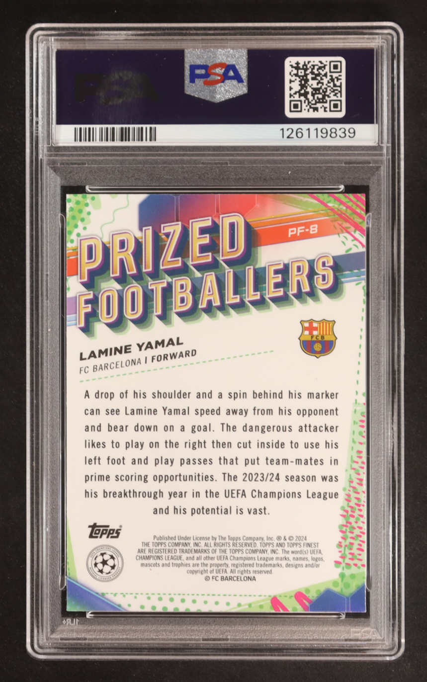 Lamine Yamal 2023-24 Finest UEFA Club Competitions Prized Footballers #PF8 RC (PSA 9) at PristineAuction.com Lamine Yamal 2023-24 Finest UEFA Club Competitions Prized Footballers #PF8 RC (PSA 9) at PristineAuction.com