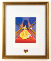 Walt Disney's "Beauty and The Beast" Custom Framed Art Print Display with Two-Piece Movie Pin at PristineAuction.com
