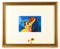 Walt Disney's "Beauty and The Beast" Custom Framed Art Print Display with Set of (3) Movie Pin at PristineAuction.com
