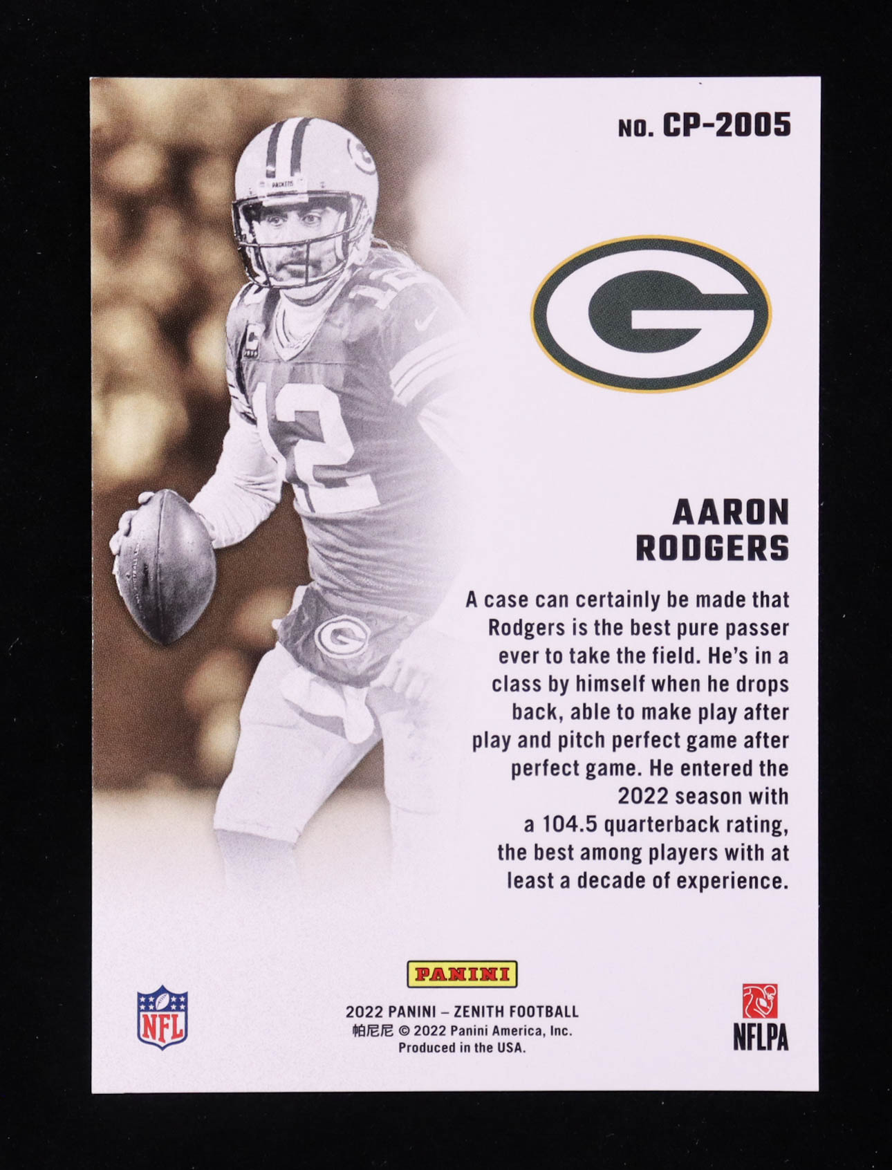 Aaron Rodgers 2022 Zenith Class President Platinum #11 #1/1 at PristineAuction.com Aaron Rodgers 2022 Zenith Class President Platinum #11 #1/1 at PristineAuction.com