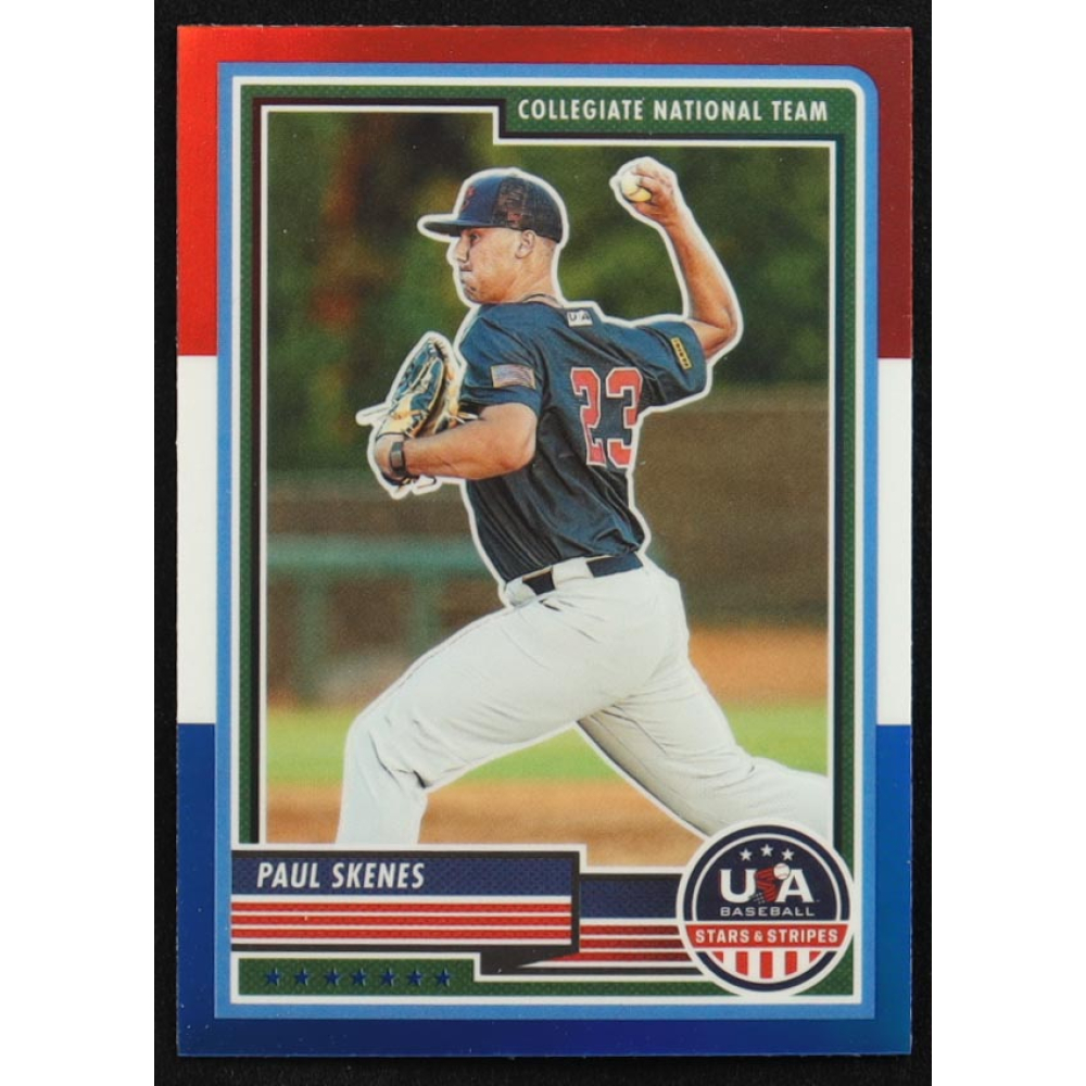 Paul Skenes 2023 USA Baseball Stars and Stripes Red White and Blue #87 RC at PristineAuction.com
