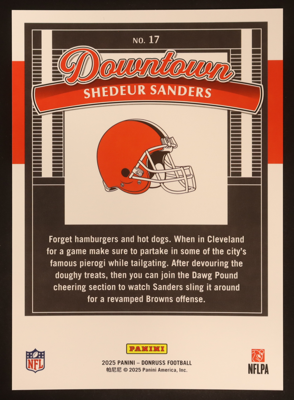 Shedeur Sanders 2025 Donruss Downtown! Oversized #17 RC at PristineAuction.com Shedeur Sanders 2025 Donruss Downtown! Oversized #17 RC at PristineAuction.com