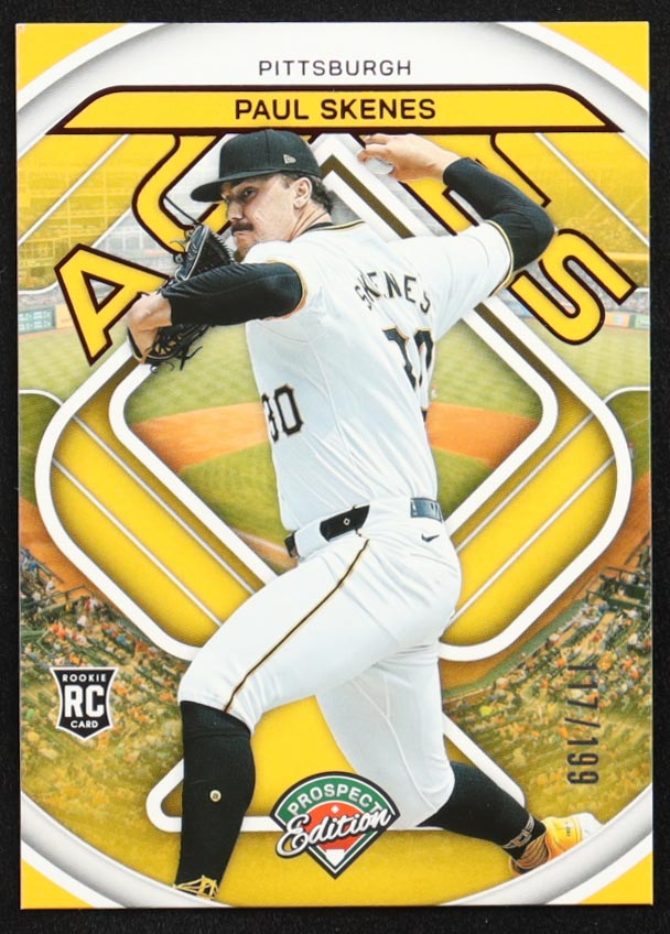 Paul Skenes 2024 Panini Prospect Edition Aces Red #14 #117/199 RC at PristineAuction.com Paul Skenes 2024 Panini Prospect Edition Aces Red #14 #117/199 RC at PristineAuction.com