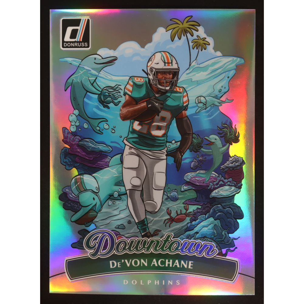 De'Von Achane 2025 Donruss Downtown! Oversize #10 at PristineAuction.com
