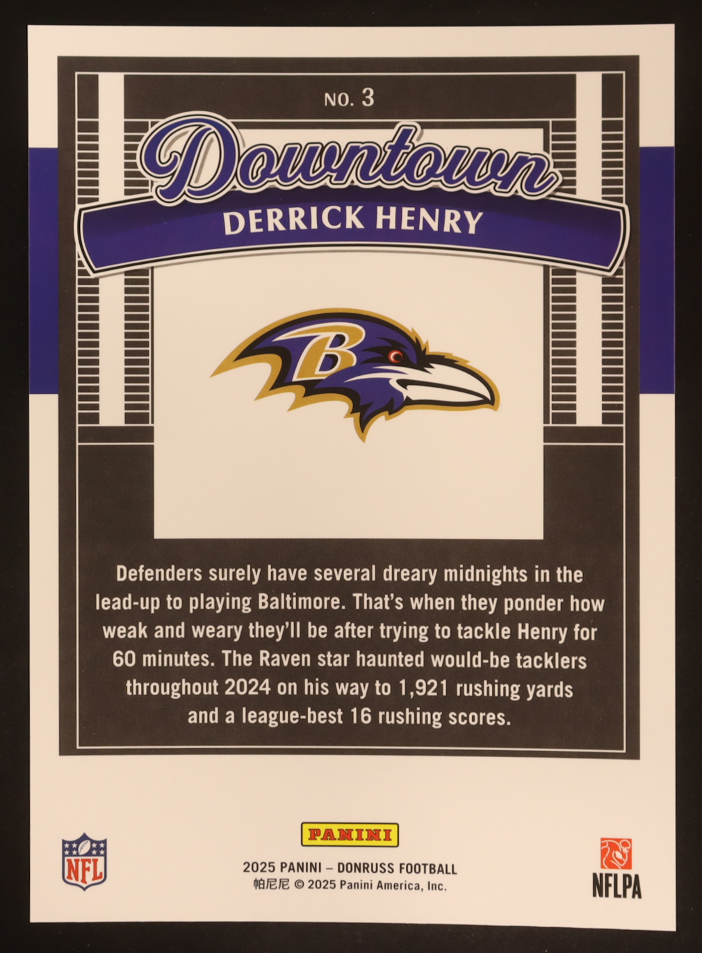 Derrick Henry 2025 Donruss Downtown! Oversize #3 at PristineAuction.com Derrick Henry 2025 Donruss Downtown! Oversize #3 at PristineAuction.com