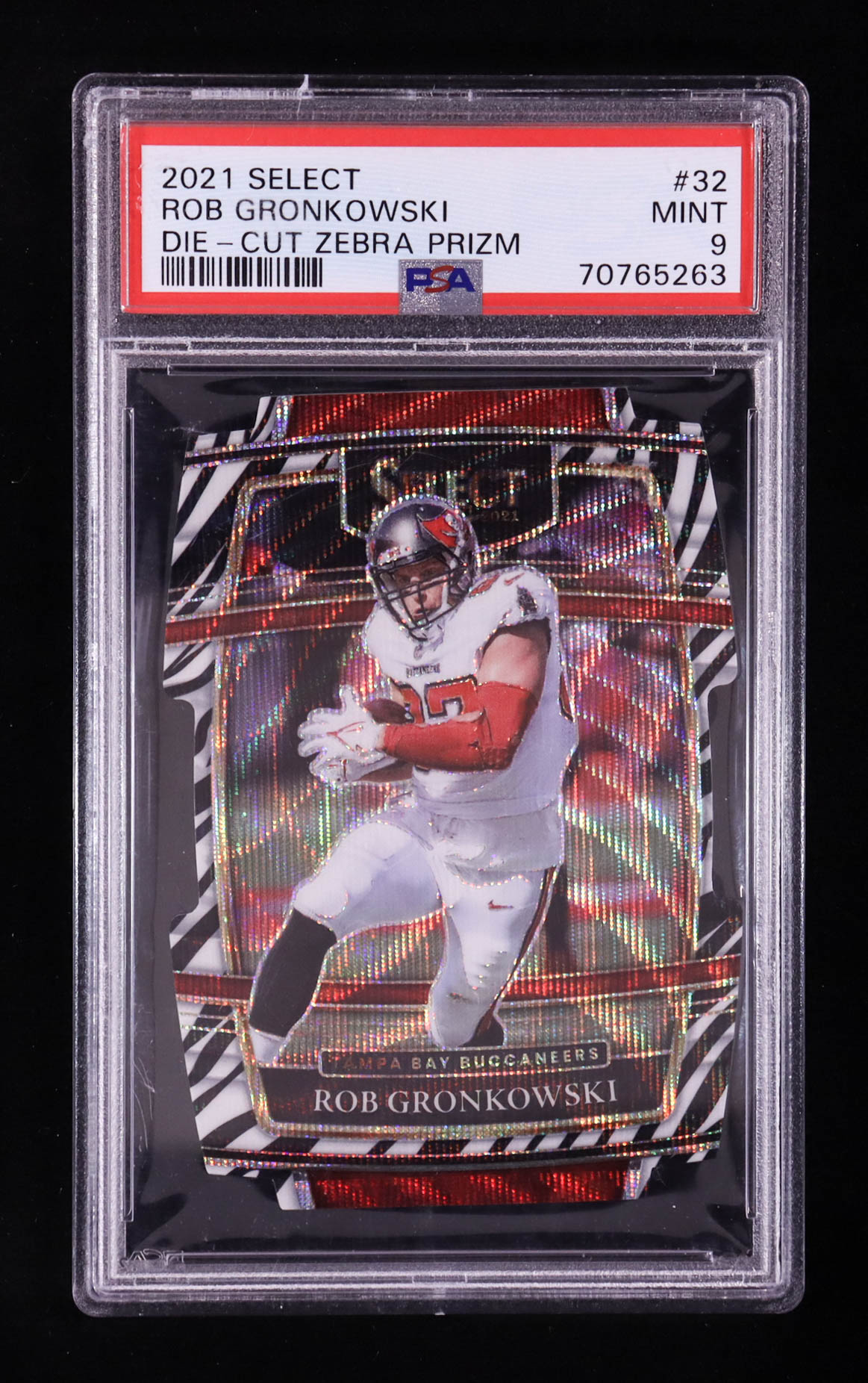 Rob Gronkowski 2021 Select Prizm Zebra Die Cut #32 (PSA 9) at PristineAuction.com Rob Gronkowski 2021 Select Prizm Zebra Die Cut #32 (PSA 9) at PristineAuction.com