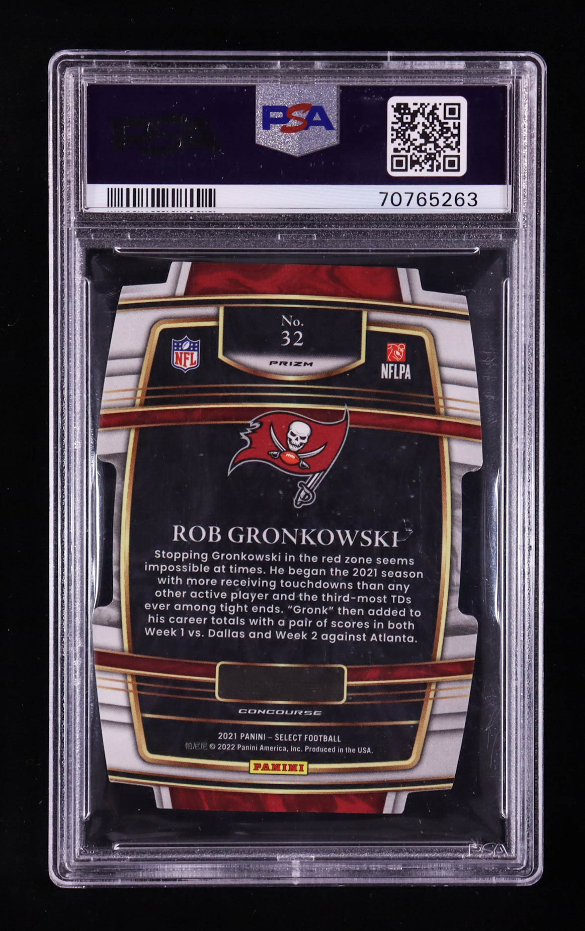 Rob Gronkowski 2021 Select Prizm Zebra Die Cut #32 (PSA 9) at PristineAuction.com Rob Gronkowski 2021 Select Prizm Zebra Die Cut #32 (PSA 9) at PristineAuction.com