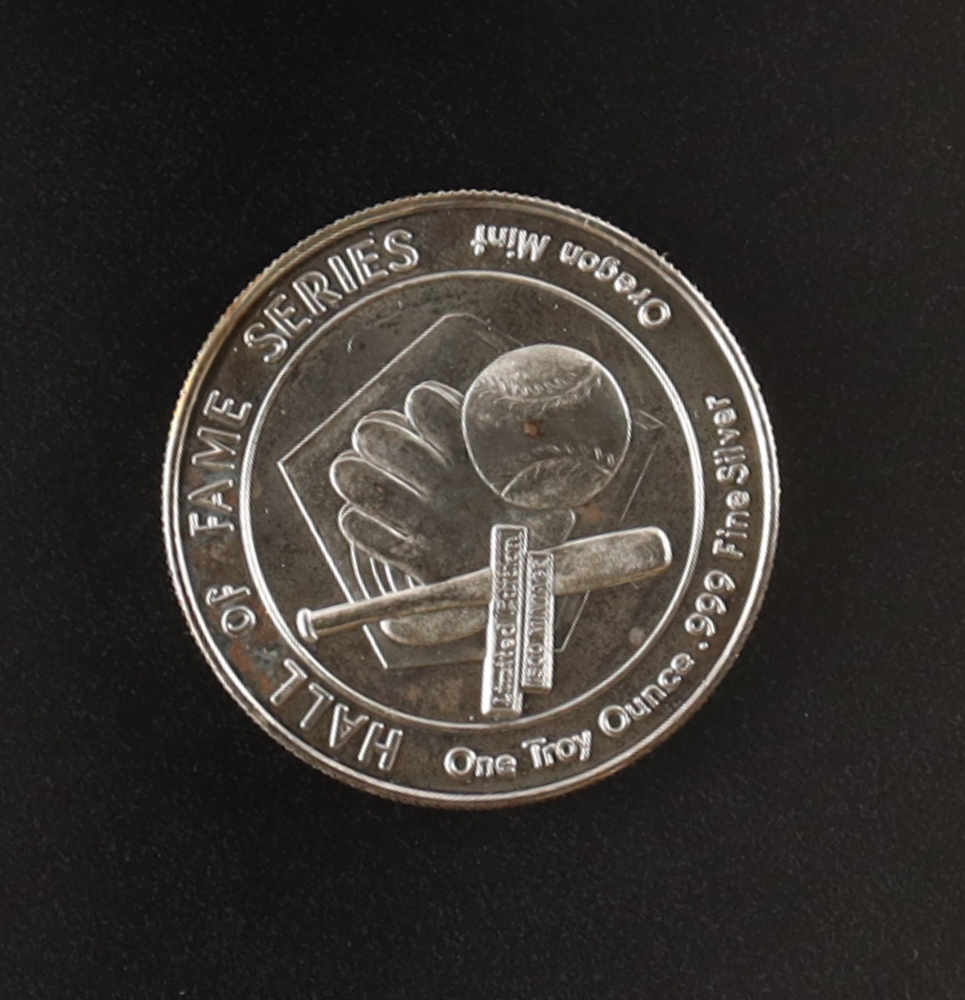 Bob Feller LE "1962 Hall of Fame Induction" 1 Troy Oz .999 Fine Silver Commemorative Bullion Round With Retirement Booklet at PristineAuction.com Bob Feller LE "1962 Hall of Fame Induction" 1 Troy Oz .999 Fine Silver Commemorative Bullion Round With Retirement Booklet at PristineAuction.com