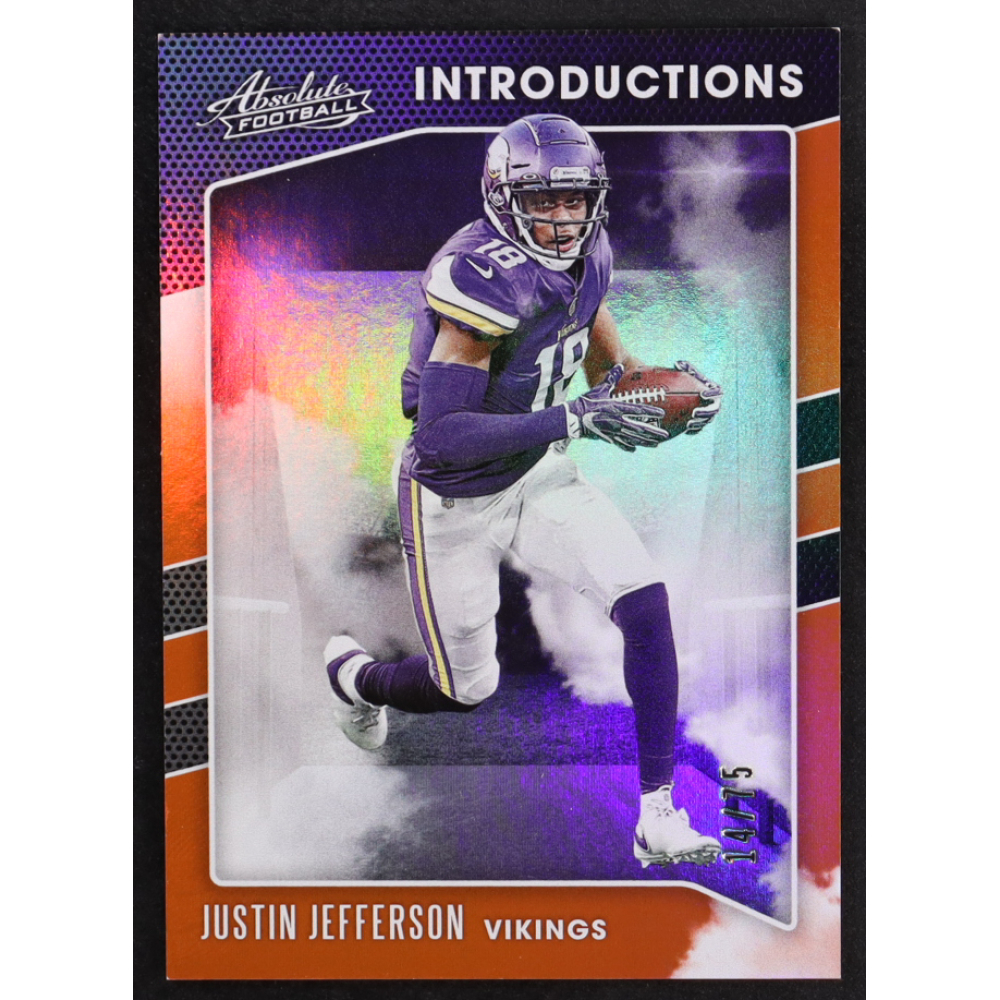 Justin Jefferson 2020 Absolute Introductions Spectrum Orange #11 #14/75 RC at PristineAuction.com