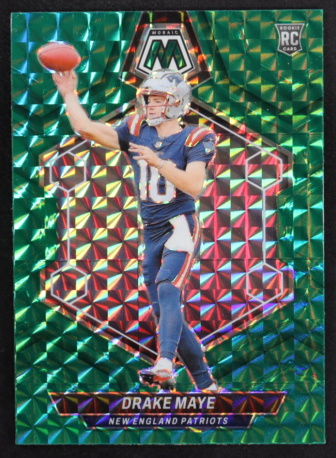 Drake Maye 2024 Panini Mosaic Mosaic Green #303 RC at PristineAuction.com Drake Maye 2024 Panini Mosaic Mosaic Green #303 RC at PristineAuction.com