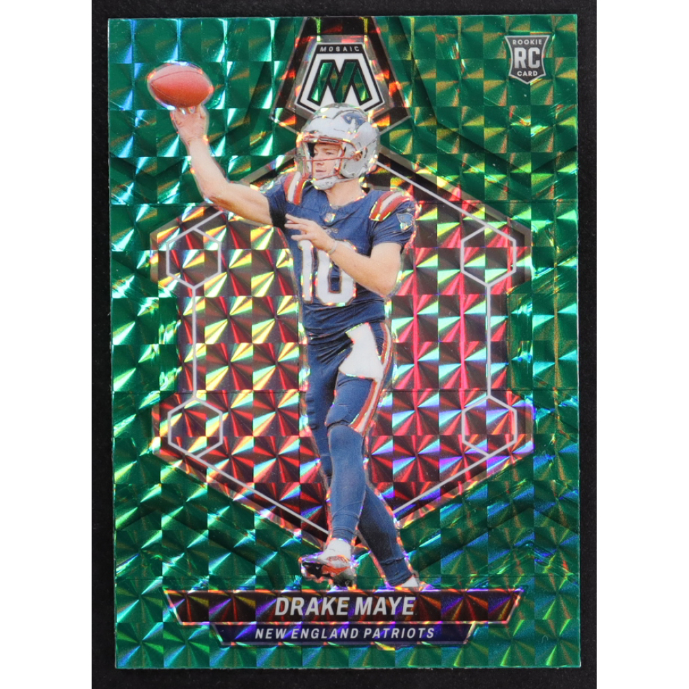 Drake Maye 2024 Panini Mosaic Mosaic Green #303 RC at PristineAuction.com