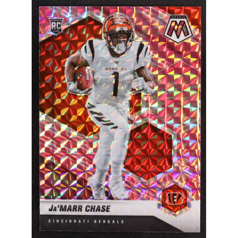 Ja'Marr Chase 2021 Panini Mosaic Mosaic Camo Pink #307 RC at PristineAuction.com