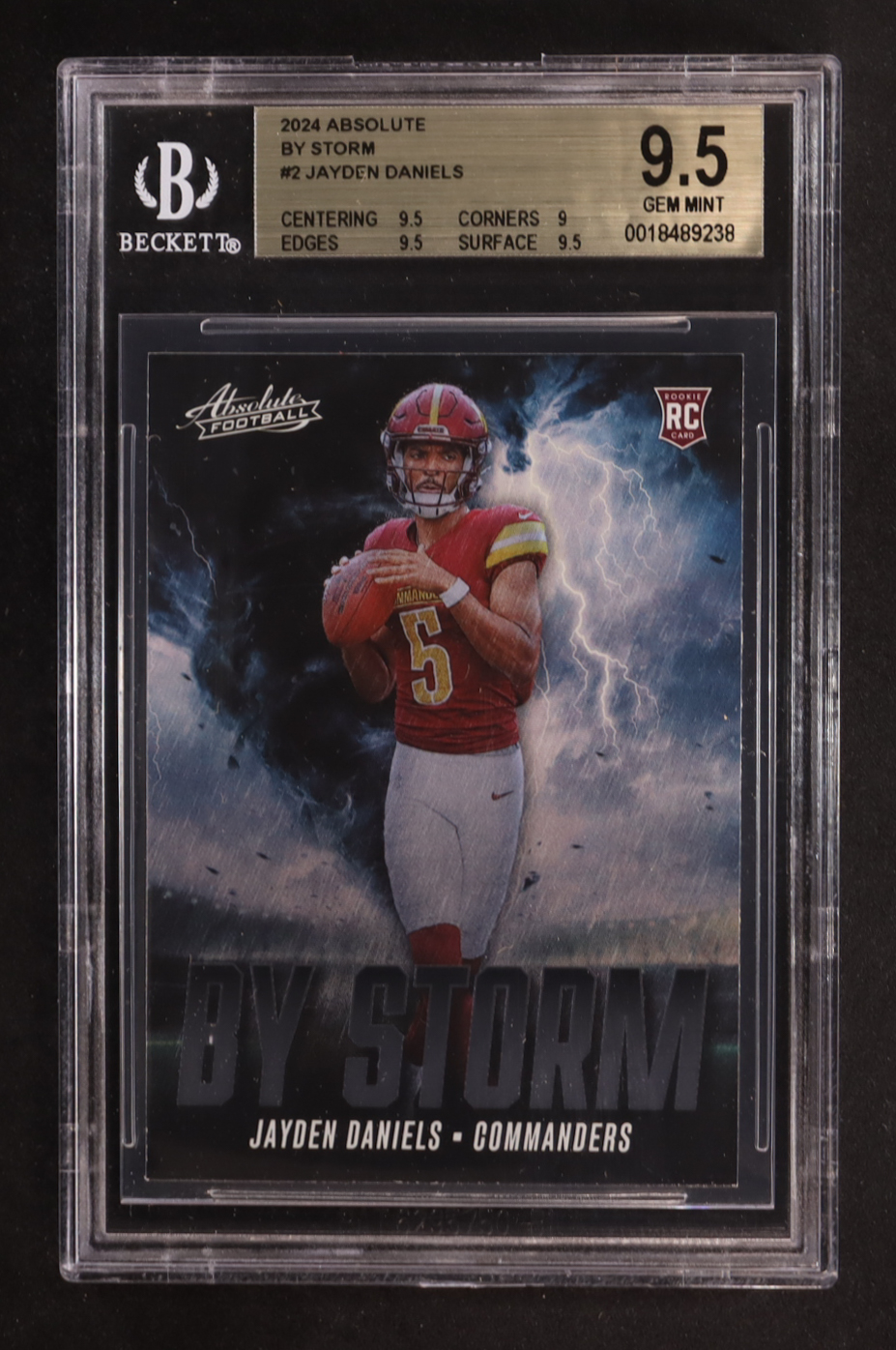 Jayden Daniels 2024 Absolute By Storm #2 RC (BGS 9.5) at PristineAuction.com Jayden Daniels 2024 Absolute By Storm #2 RC (BGS 9.5) at PristineAuction.com