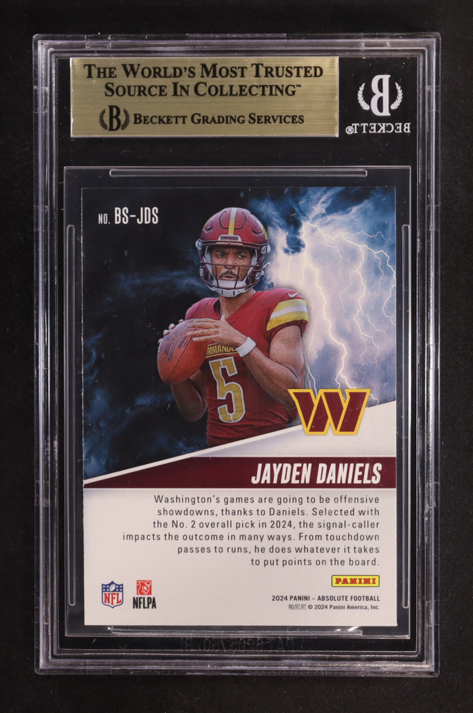 Jayden Daniels 2024 Absolute By Storm #2 RC (BGS 9.5) at PristineAuction.com Jayden Daniels 2024 Absolute By Storm #2 RC (BGS 9.5) at PristineAuction.com