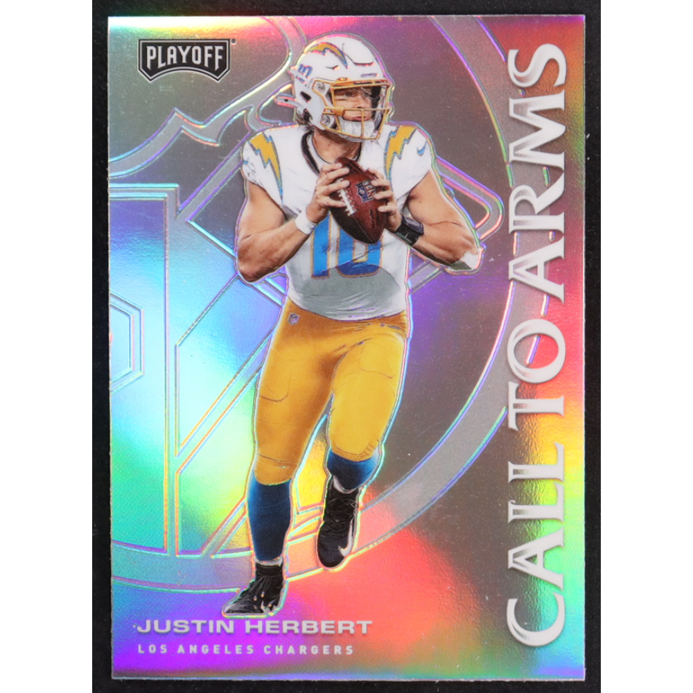 Justin Herbert 2020 Playoff Call to Arms Silver #19 RC at PristineAuction.com