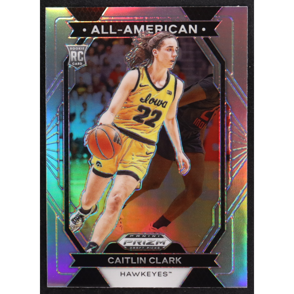 Caitlin Clark 2024-25 Panini Prizm Draft Picks All-American Prizms Silver #23 RC at PristineAuction.com