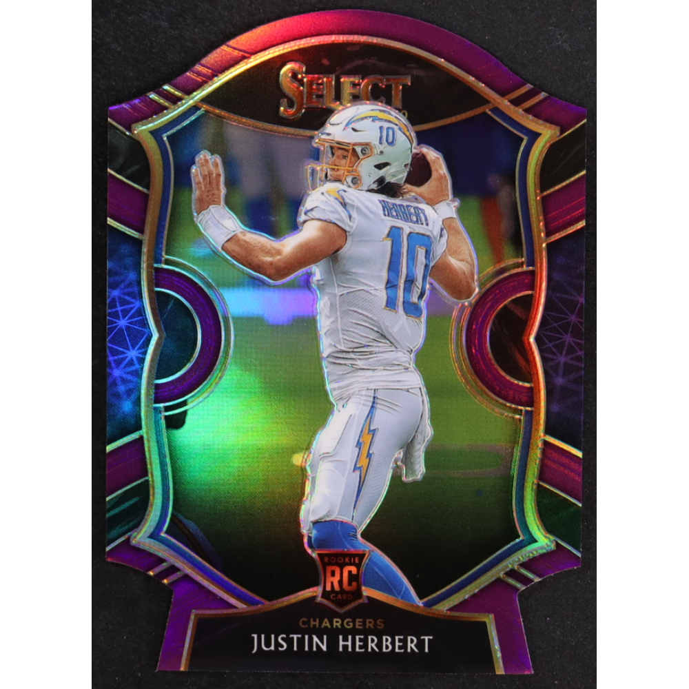 Justin Herbert 2020 Select Prizm Purple Die Cut #44 RC at PristineAuction.com