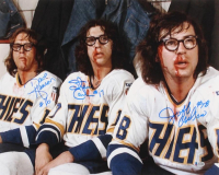 Jeff Carlson, Steve Carlson & David Hanson Signed Hanson Brothers "Slap Shot" 16x20 Photo (Beckett) at PristineAuction.com