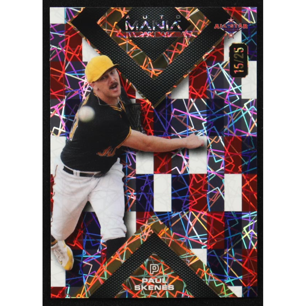 Paul Skenes 2024 Wild Card Auto Mania American Baseball Americana Lazer #AMASQ-PS2 #15/25 RC at PristineAuction.com