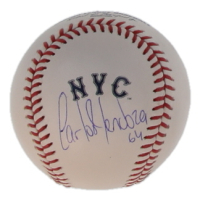 Carlos Mendoza Signed OML Mets City Connect Logo Baseball (PSA) at PristineAuction.com