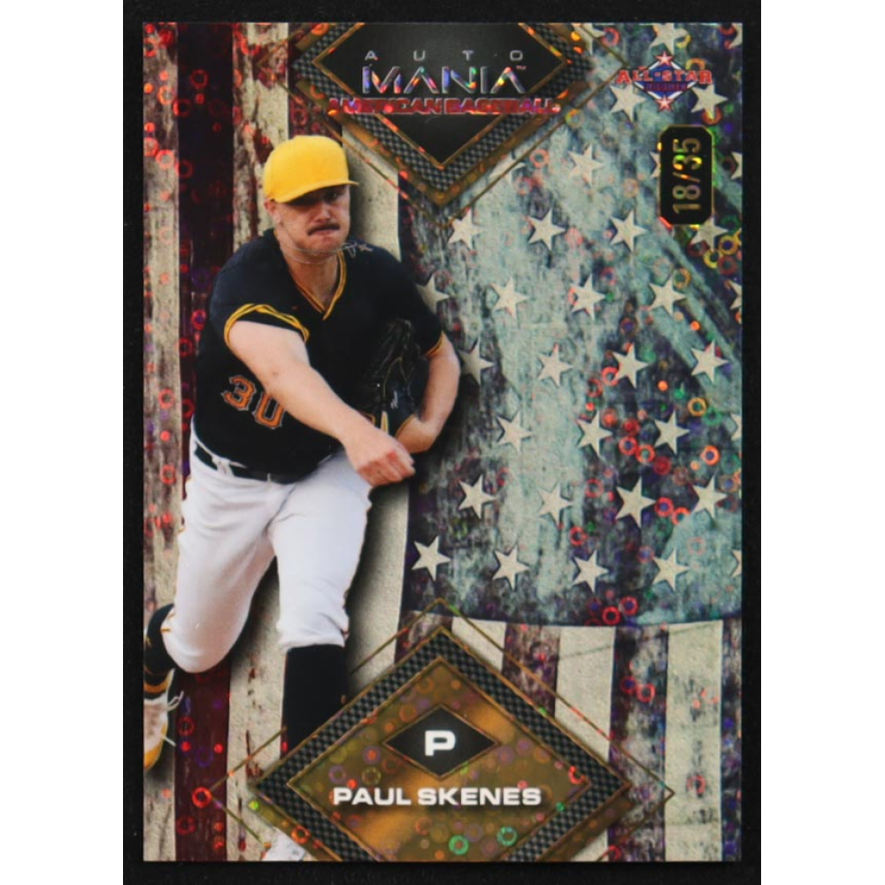 Paul Skenes 2024 Wild Card Auto Mania American Baseball Vintage Flag Donut Circles #AMAD-PS2 #18/35 RC at PristineAuction.com
