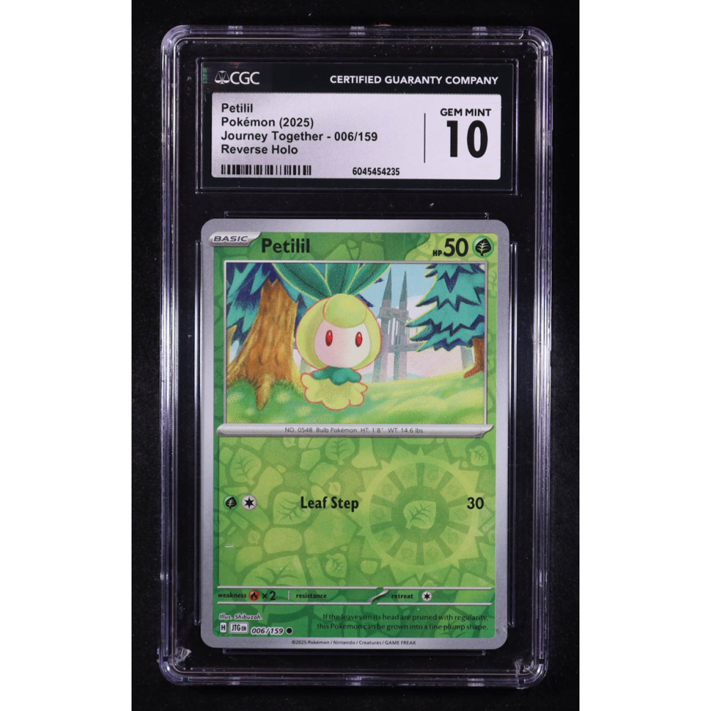 Petilil 2025 Pokemon TCG Scarlet & Violet Journey Together #006 REVERSE HOLO (CGC 10) at PristineAuction.com