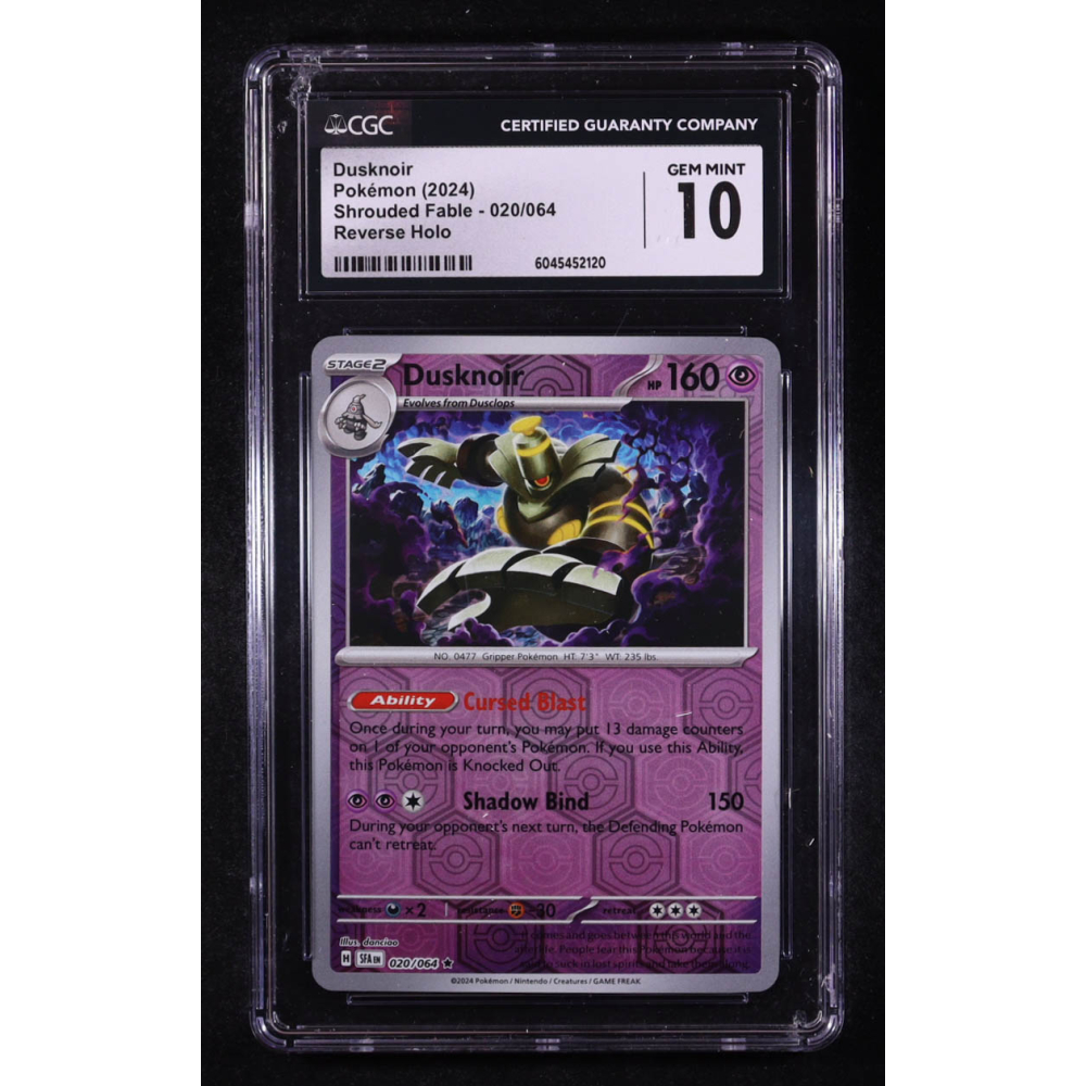 Dusknoir 2024 Pokemon TCG Scarlet & Violet Shrouded Fable #020 REVERSE HOLO (CGC 10) at PristineAuction.com