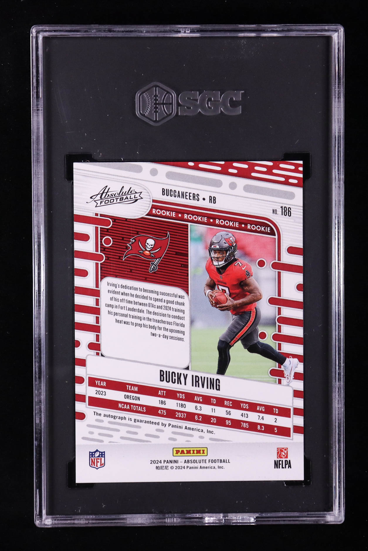 Bucky Irving 2024 Absolute Signatures #186 RC (SGC 10 | Auto 10) at PristineAuction.com Bucky Irving 2024 Absolute Signatures #186 RC (SGC 10 | Auto 10) at PristineAuction.com