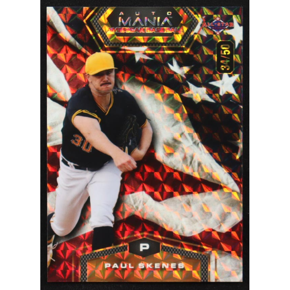 Paul Skenes 2024 Wild Card Auto Mania American Baseball American Flag Mosaic #AMAH-PS2 #34/50 RC at PristineAuction.com