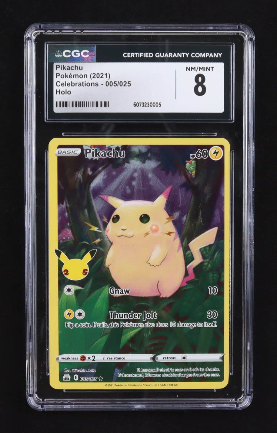 Pikachu 2021 Pokemon Celebrations #005 Holo (CGC 8) at PristineAuction.com Pikachu 2021 Pokemon Celebrations #005 Holo (CGC 8) at PristineAuction.com