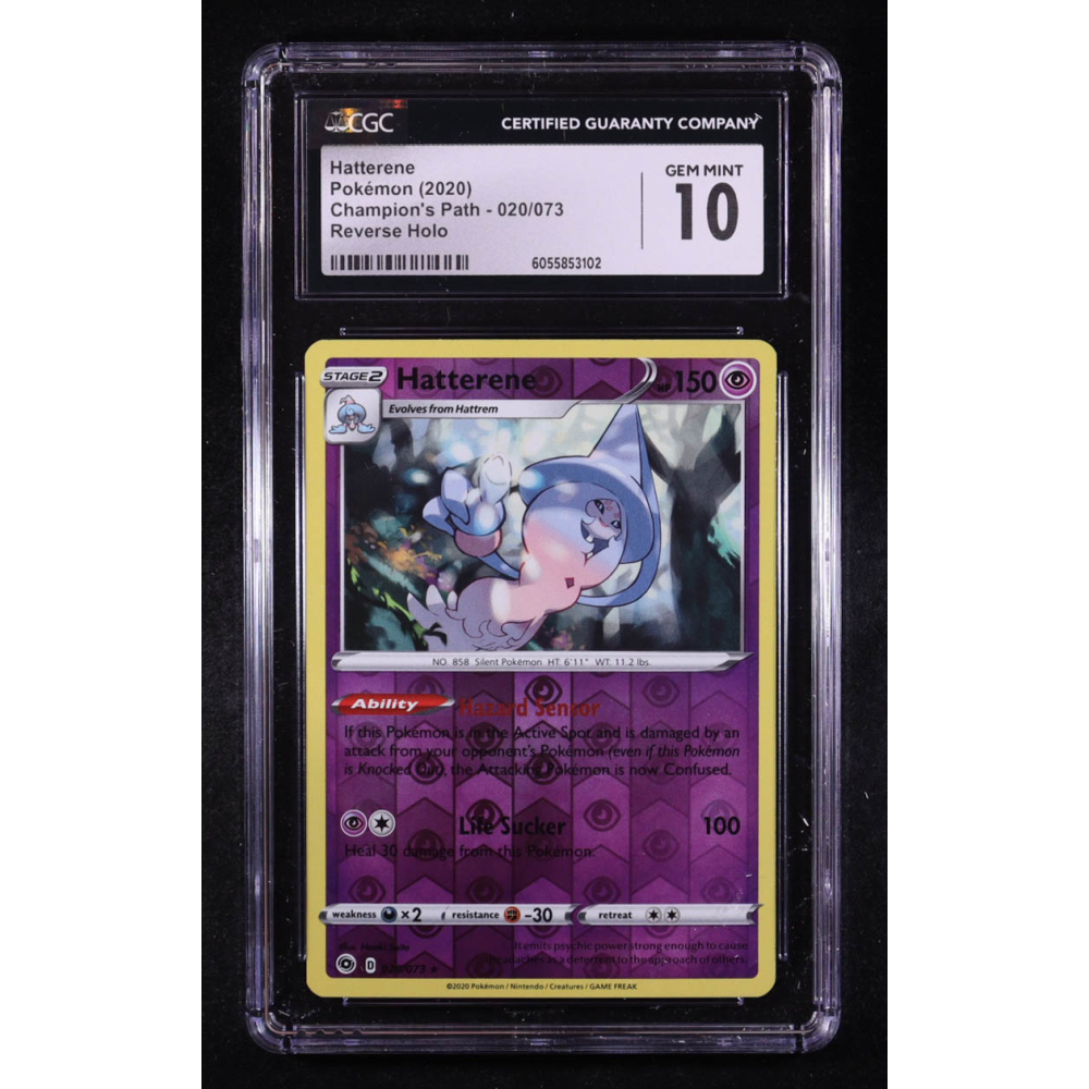 Hatterene 2020 Pokemon TCG Sword & Shield Champion's Path #020 REVERSE HOLO (CGC 10) at PristineAuction.com