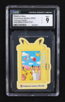 Pikachu & Mew 2023 Pokemon Promotional Stickers Pokemon Center Wakuwaku Online Prize Japanese (CGC 9) at PristineAuction.com