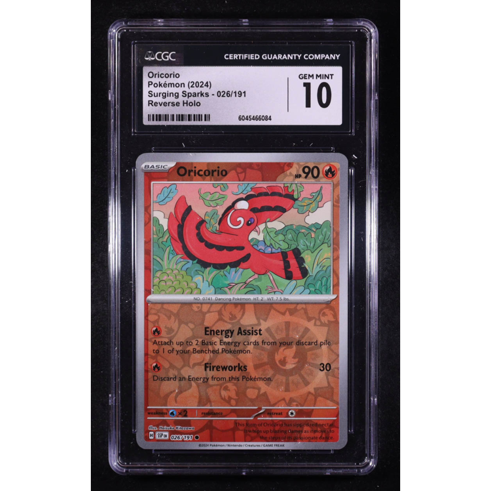 Oricorio 2024 Pokemon TCG Scarlet & Violet Surging Sparks #026 REVERSE HOLO (CGC 10) at PristineAuction.com