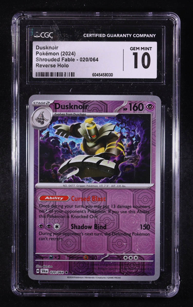 Dusknoir 2024 Pokemon TCG Scarlet & Violet Shrouded Fable #020 REVERSE HOLO (CGC 10) at PristineAuction.com Dusknoir 2024 Pokemon TCG Scarlet & Violet Shrouded Fable #020 REVERSE HOLO (CGC 10) at PristineAuction.com