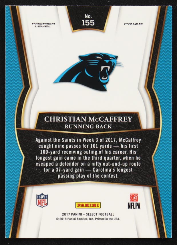 Christian McCaffrey 2017 Panini Select #155 RC at PristineAuction.com Christian McCaffrey 2017 Panini Select #155 RC at PristineAuction.com