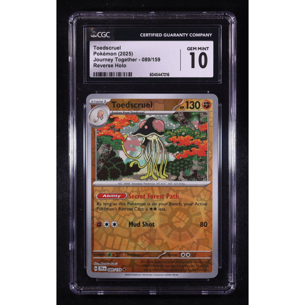Toedscruel 2025 Pokemon TCG Scarlet & Violet Journey Together #089 REVERSE HOLO (CGC 10) at PristineAuction.com