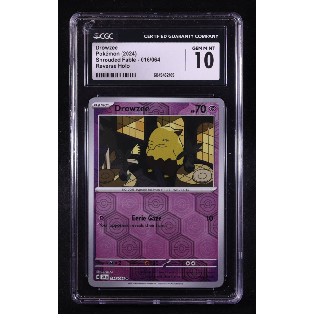 Drowzee 2024 Pokemon TCG Scarlet & Violet Shrouded Fable #016 REVERSE HOLO (CGC 10) at PristineAuction.com