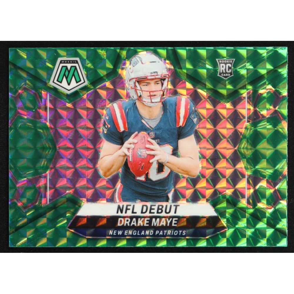 Drake Maye 2024 Panini Mosaic Mosaic Green #273 DEB RC at PristineAuction.com