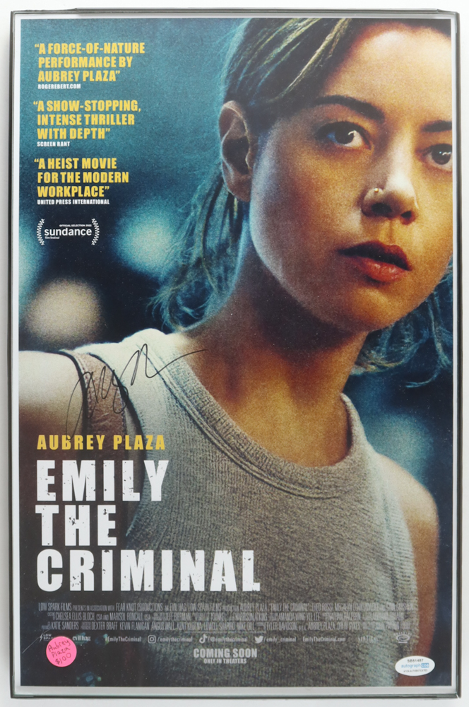 Aubrey Plaza Signed "Emily The Criminal" Custom Framed Photo (ACOA) at PristineAuction.com Aubrey Plaza Signed "Emily The Criminal" Custom Framed Photo (ACOA) at PristineAuction.com