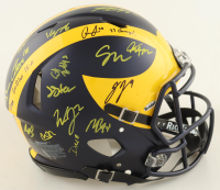 2023 Michigan Wolverines Full-Size Authentic On-Field Speed Helmet Team-Signed by (17) with J.J. McCarthy, Blake Corum, Roman Wilson, Colston Loveland Inscribed "Go Blue 15-0" & "23 Champs!" (Beckett) at PristineAuction.com