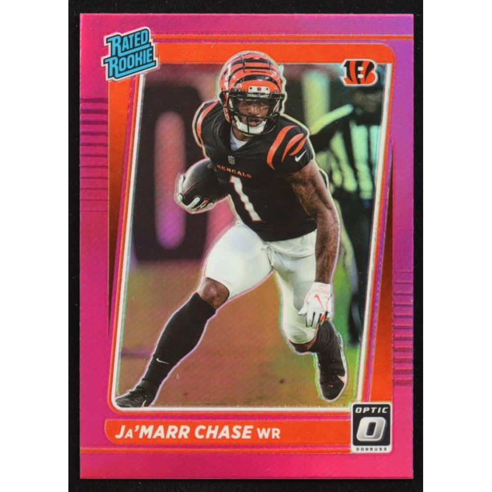 Ja'Marr Chase 2021 Donruss Optic Pink #207 RR RC at PristineAuction.com