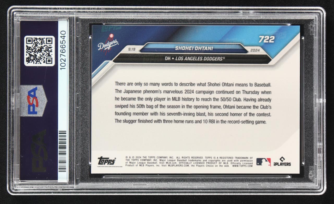 Shohei Ohtani 2024 Topps Now #722 (PSA 10) at PristineAuction.com Shohei Ohtani 2024 Topps Now #722 (PSA 10) at PristineAuction.com