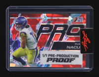 Puka Nacua 2023 Leaf Pro Going Pro Set Prismatic Red Pre-Production Proof #GP-PN1 RC #1/1 at PristineAuction.com
